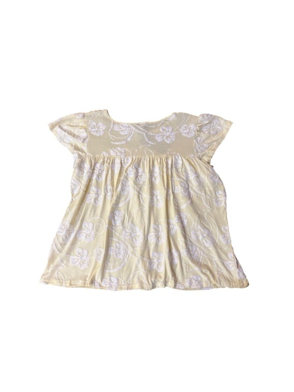 Liv Los Angeles Top Womens 1X NWT Yellow Embroidered Crochet Boho Blouse - Picture 4 of 13
